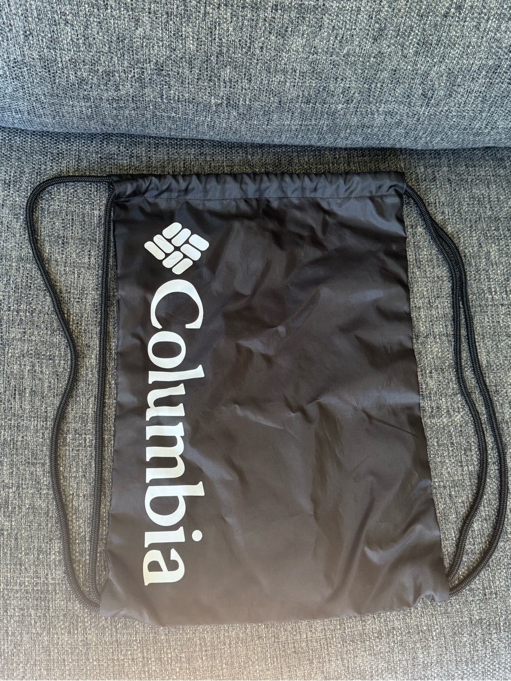 Columbia Black Drawstring Backpack with White Logo